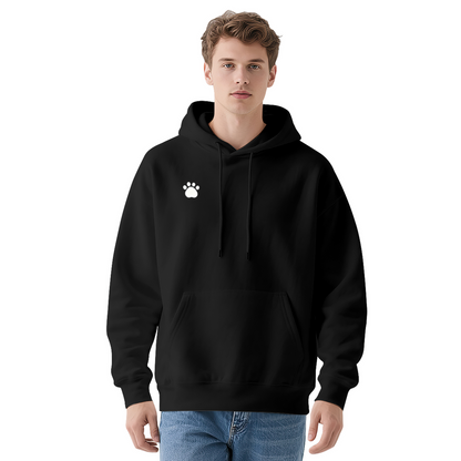 Tiny White Paw Logo Simple Navy Hoodie