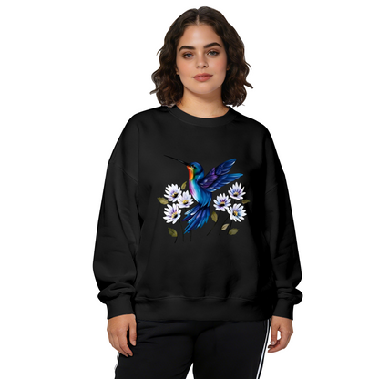 Warm?Tone Butterfly & Peony Floral Art Crewneck Sweatshirt