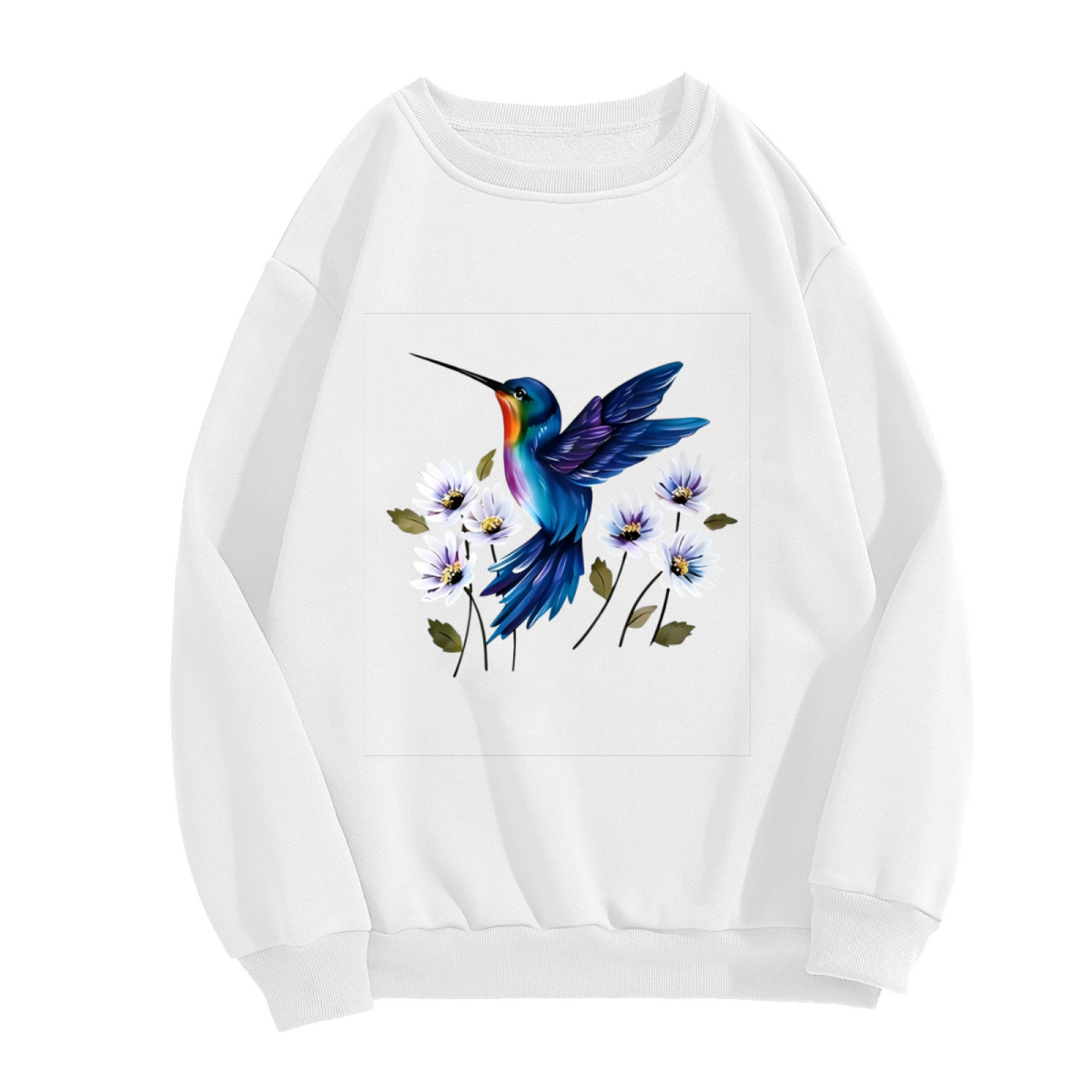 Warm?Tone Butterfly & Peony Floral Art Crewneck Sweatshirt