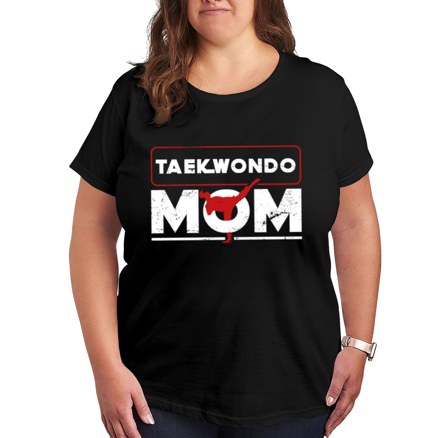 Distressed Vintage Taekwondo Mom Proud Tee