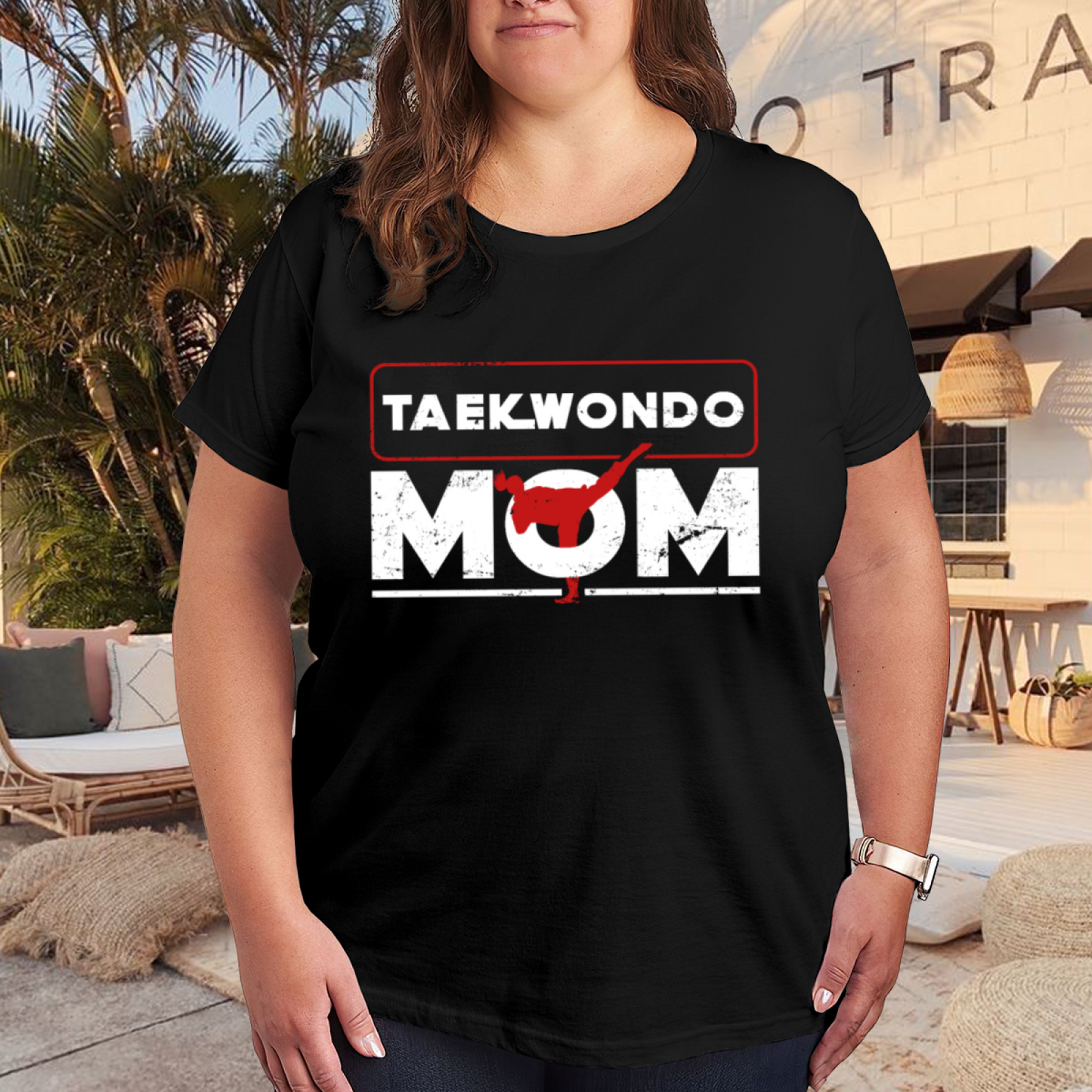Distressed Vintage Taekwondo Mom Proud Tee