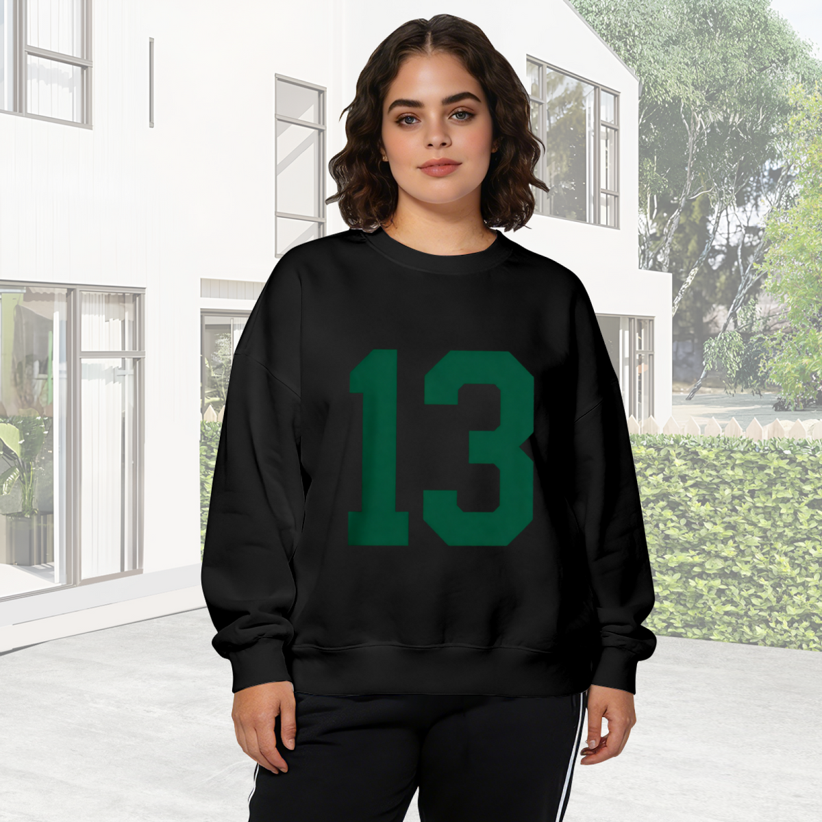 Retro Number 13 Sport Style Crewneck Sweatshirt