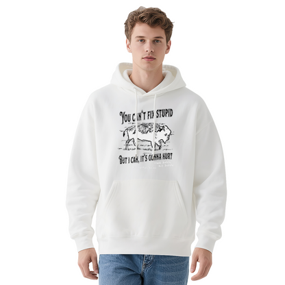 Vintage Buffalo Funny Slogan Cozy Red Hoodie, Casual Statement Top