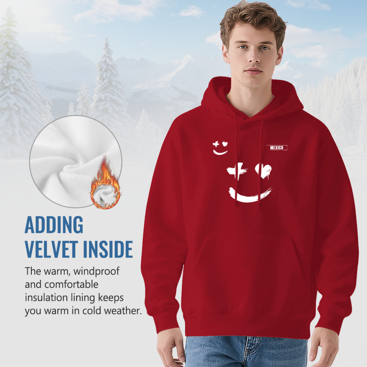 Mexico Drip Smile Face Creative Graphic Hoodie
