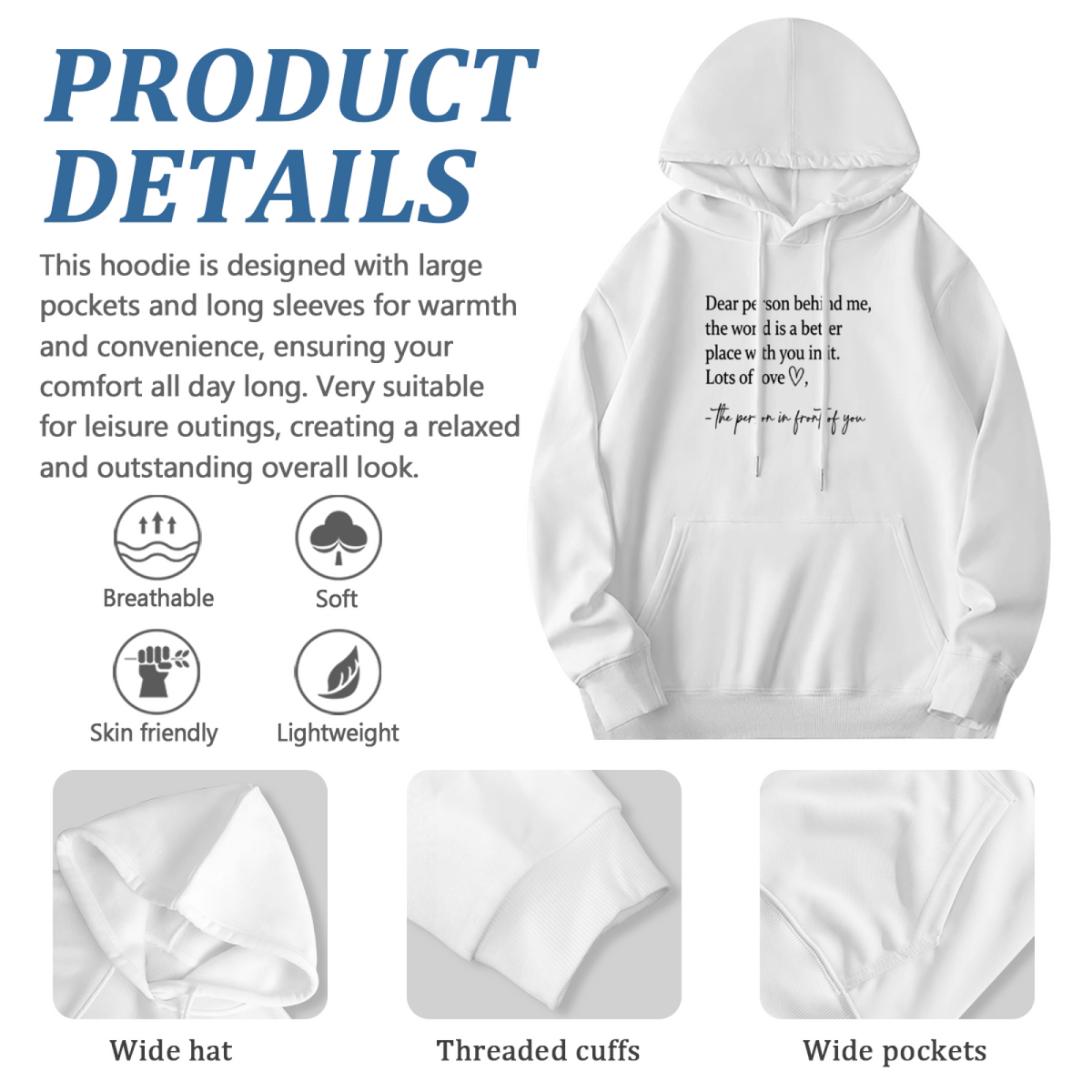 Inspirational Kindness Quote Message Graphic Hoodie