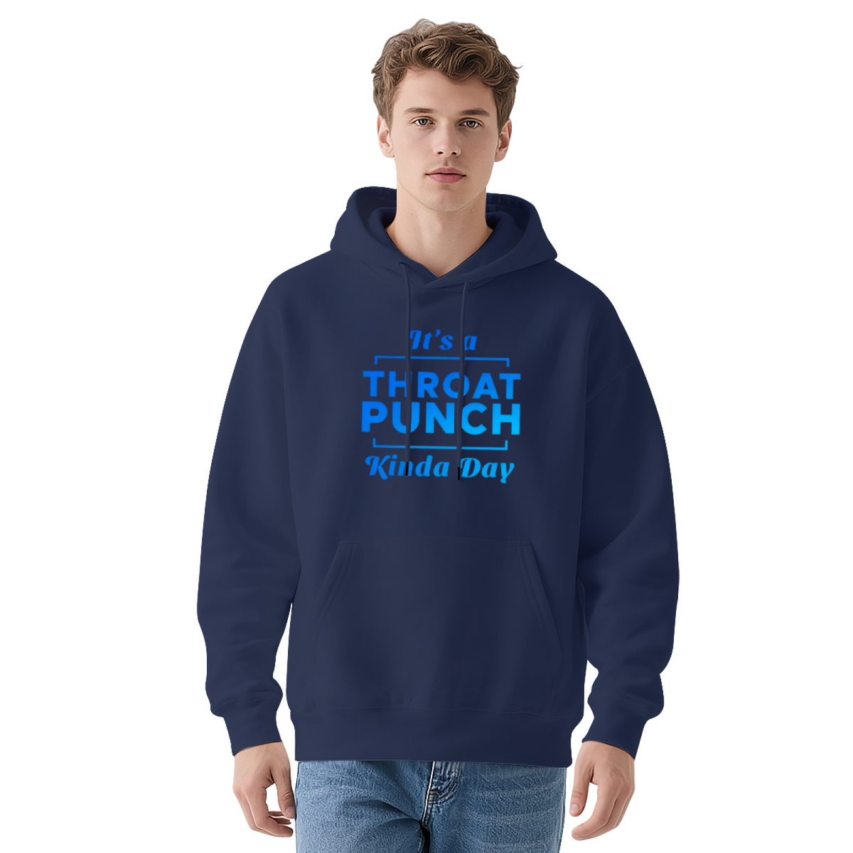 It's A Throat Punch Kinda Day Statement White Hoodie