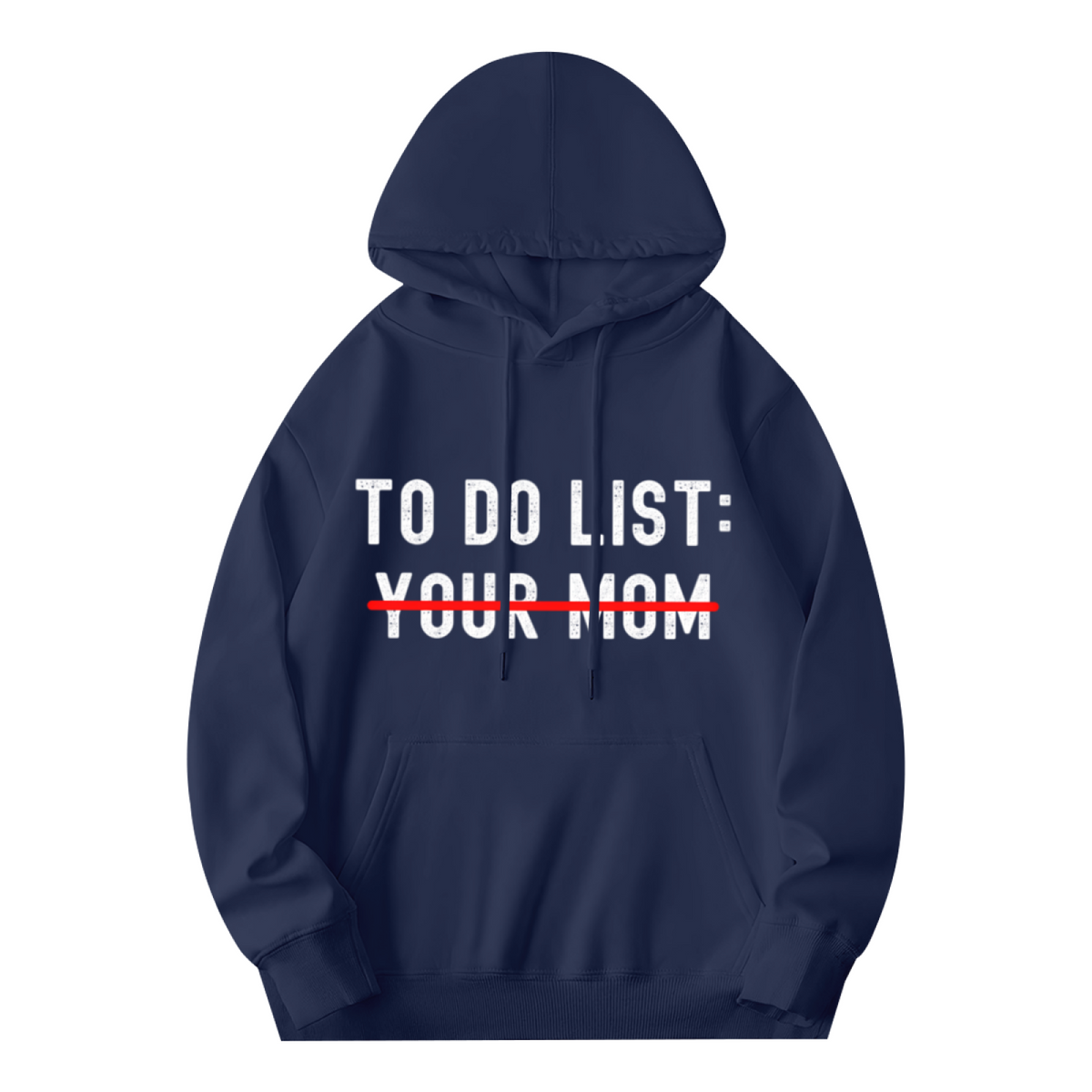 Funny Offbeat To Do List Print Navy Hoodie, Comfortable Daily Streetwear Pullover