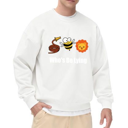Funny Who's Be Lying Hose Bee Lion Pun Meme Crewneck Sweatshirt
