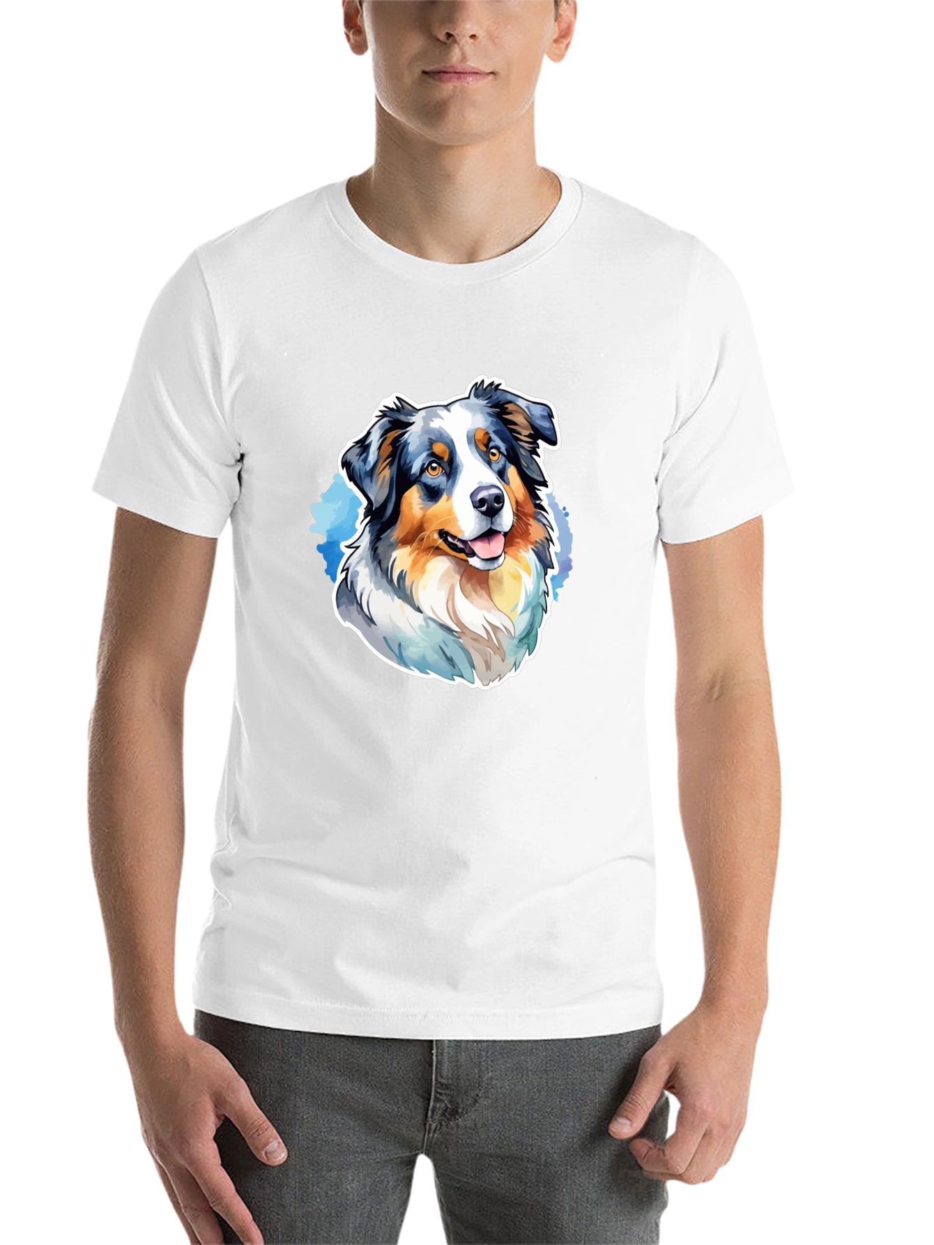 Australian Shepherd Graphic Tee - Mens Black T-Shirt