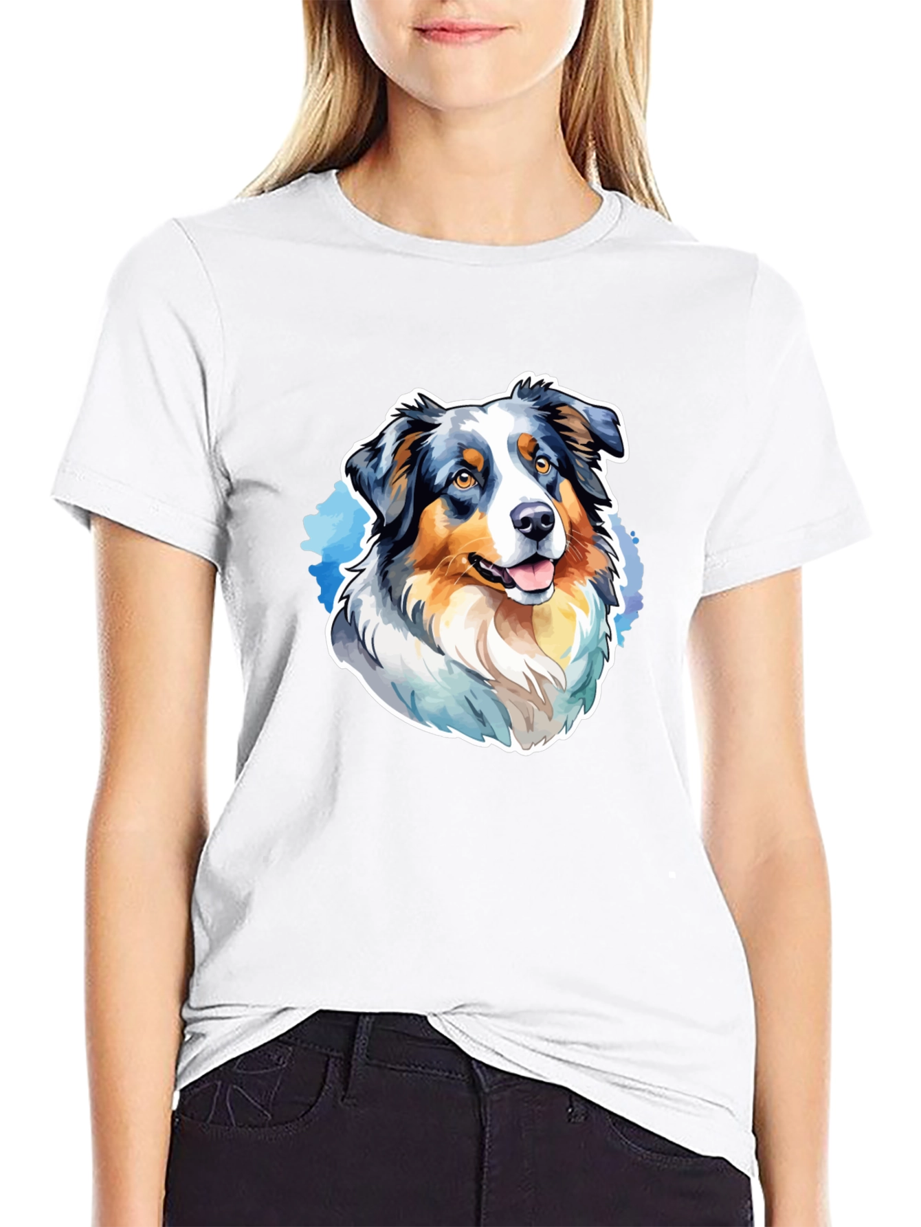 Australian Shepherd Graphic Tee - Mens Black T-Shirt