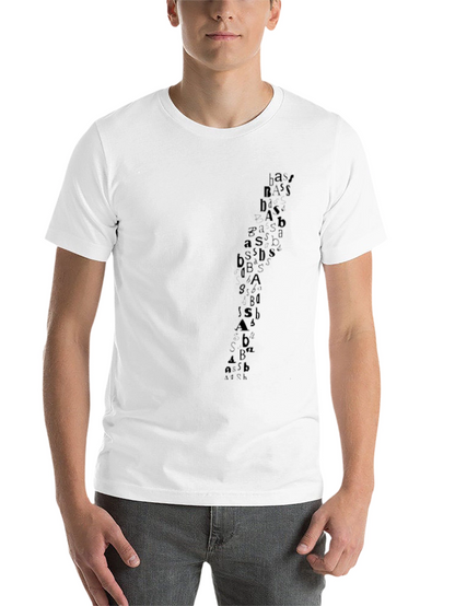 Abstract Letter Print Black Casual Tee