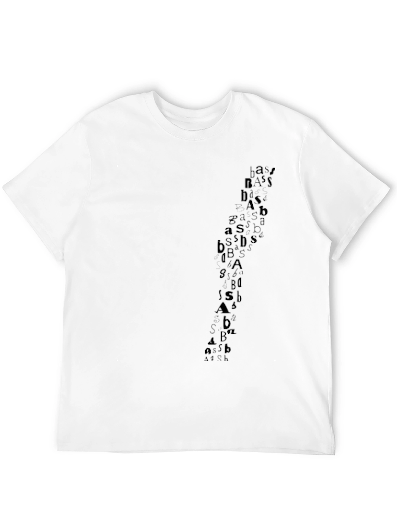 Abstract Letter Print Black Casual Tee