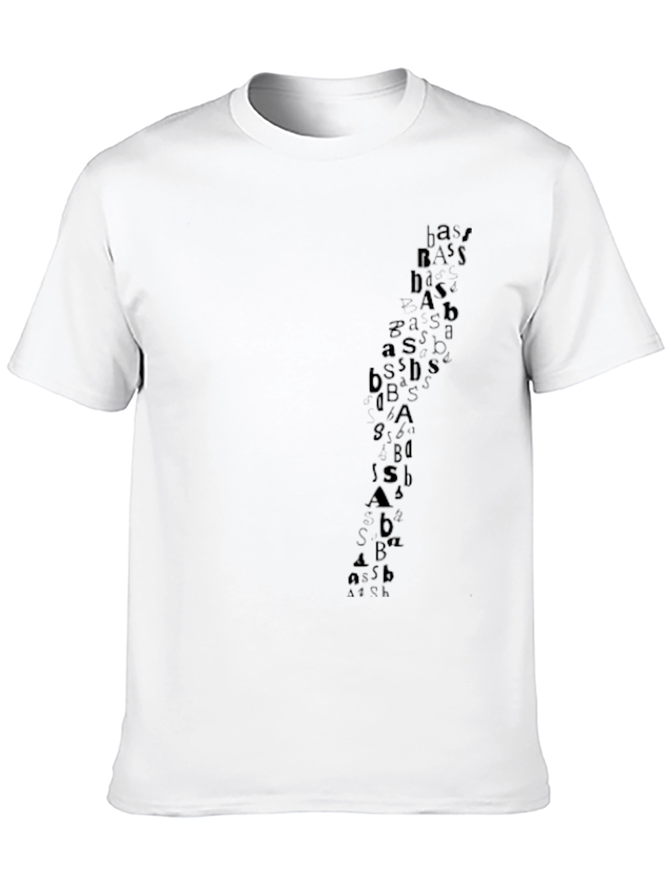 Abstract Letter Print Black Casual Tee