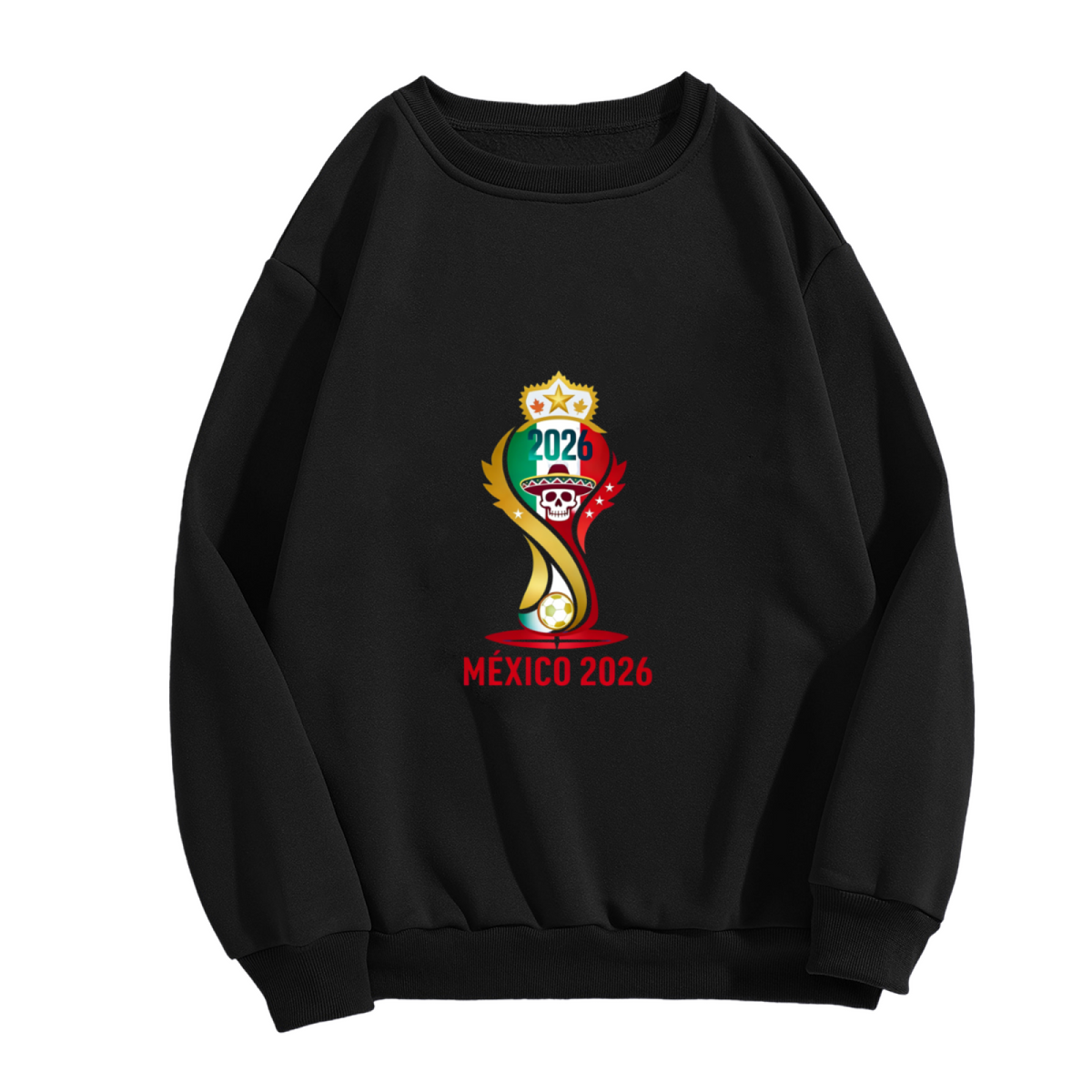 Mexico 2026 World Cup Skull Trophy Fan Crewneck Sweatshirt