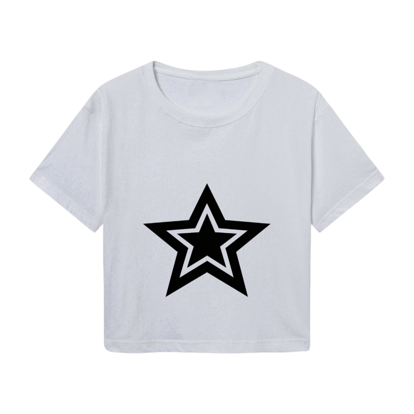 Double Layer Star Aesthetic Grey Crop Top