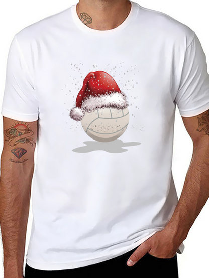 Volleyball Santa Hat Graphic Tee
