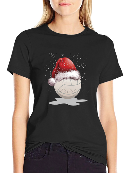 Volleyball Santa Hat Graphic Tee