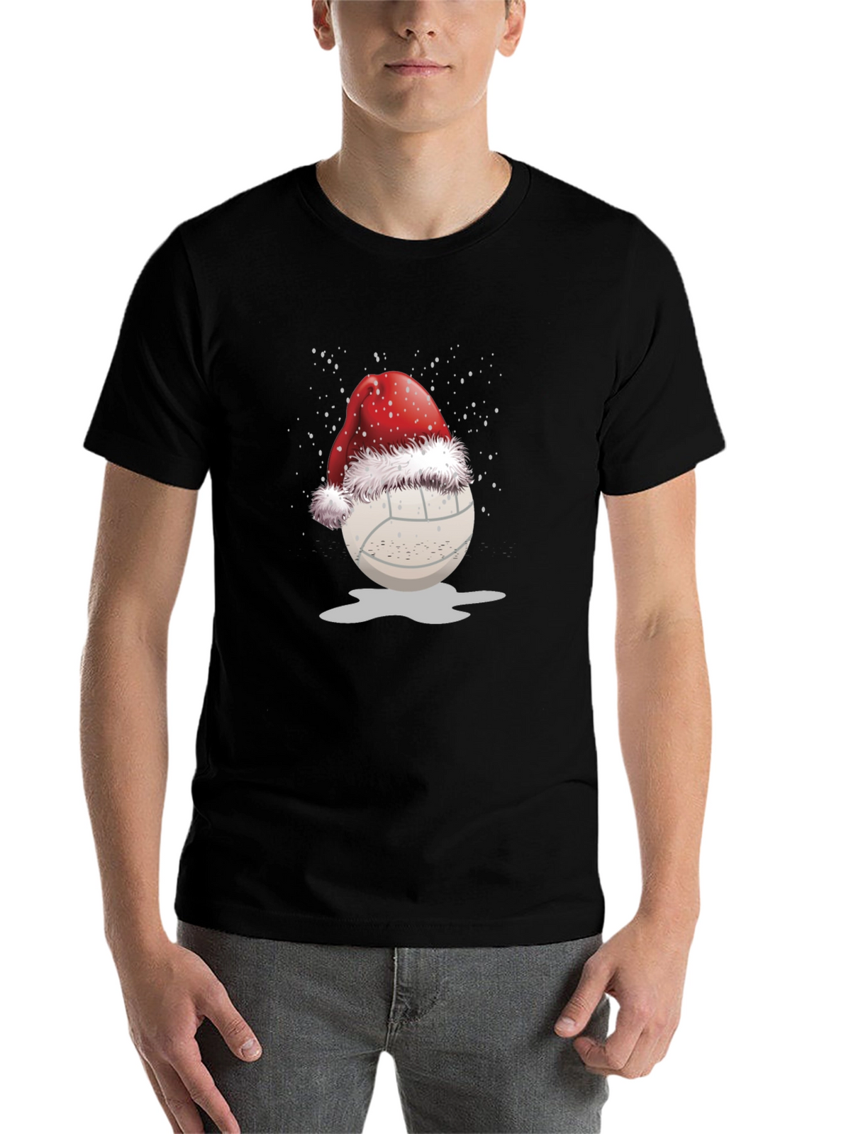 Volleyball Santa Hat Graphic Tee