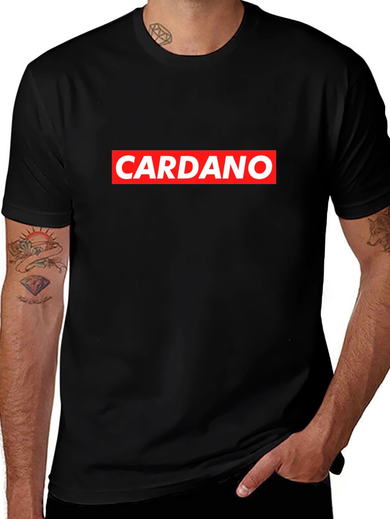 Cardano Red Box Logo Black T-Shirt