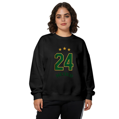 Mexico Number 24 Gold Star Sport Jersey Crewneck Sweatshirt