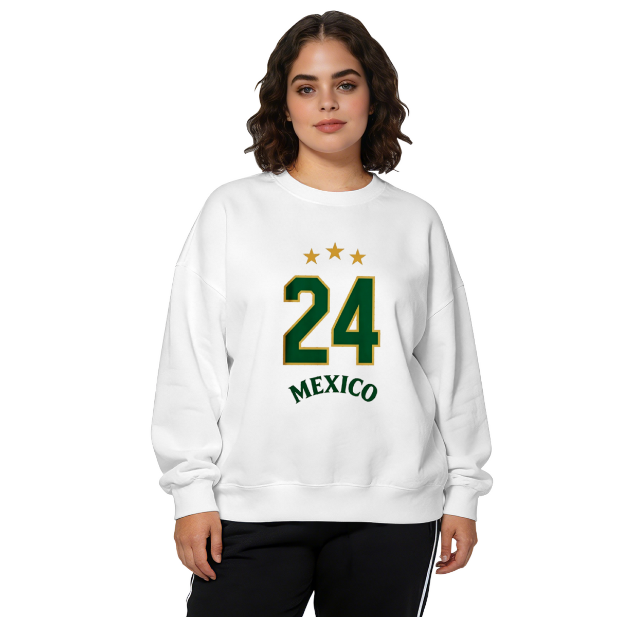 Mexico Number 24 Gold Star Sport Jersey Crewneck Sweatshirt
