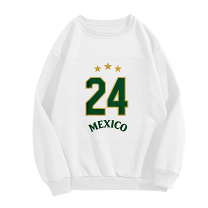 Mexico Number 24 Gold Star Sport Jersey Crewneck Sweatshirt