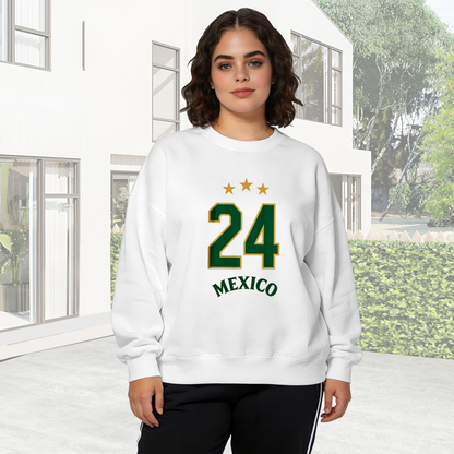 Mexico Number 24 Gold Star Sport Jersey Crewneck Sweatshirt