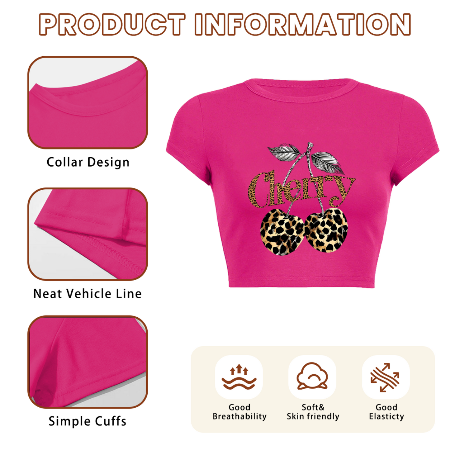 Leopard Print Cherry Coquette Hot Pink Y2K Crop Top