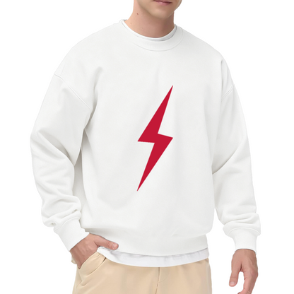Bold Red Lightning Bolt Simple Minimalist Crewneck Sweatshirt