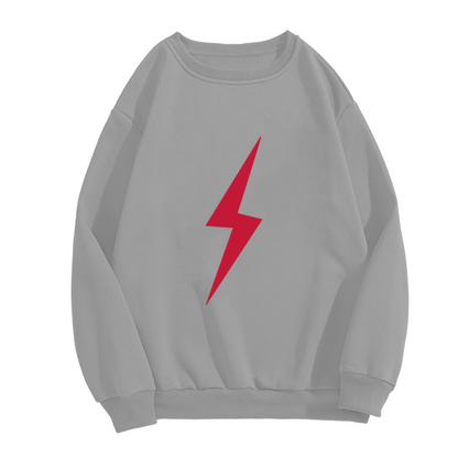 Bold Red Lightning Bolt Simple Minimalist Crewneck Sweatshirt