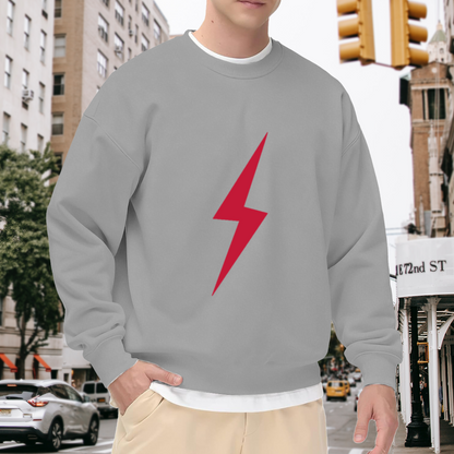 Bold Red Lightning Bolt Simple Minimalist Crewneck Sweatshirt