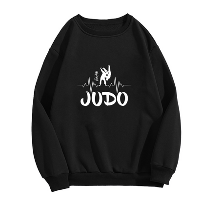 Judo Heartbeat Sports Graphic Crewneck Sweatshirt