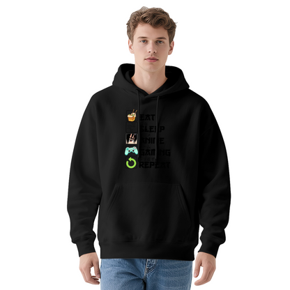 Eat Sleep Anime Gaming Repeat Fun Hobby Hoodie