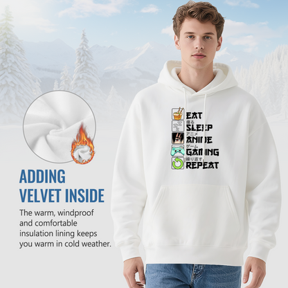 Eat Sleep Anime Gaming Repeat Fun Hobby Hoodie