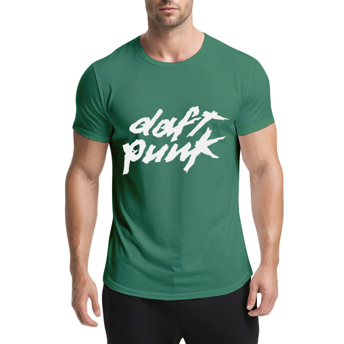 Daft Punk Band Graffiti Red Graphic Tee, EDM Fan Retro Streetwear T-Shirt