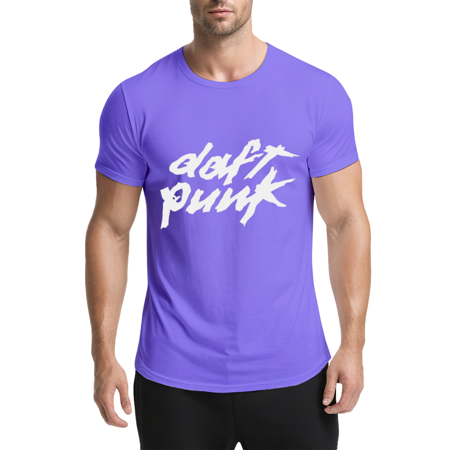 Daft Punk Band Graffiti Red Graphic Tee, EDM Fan Retro Streetwear T-Shirt