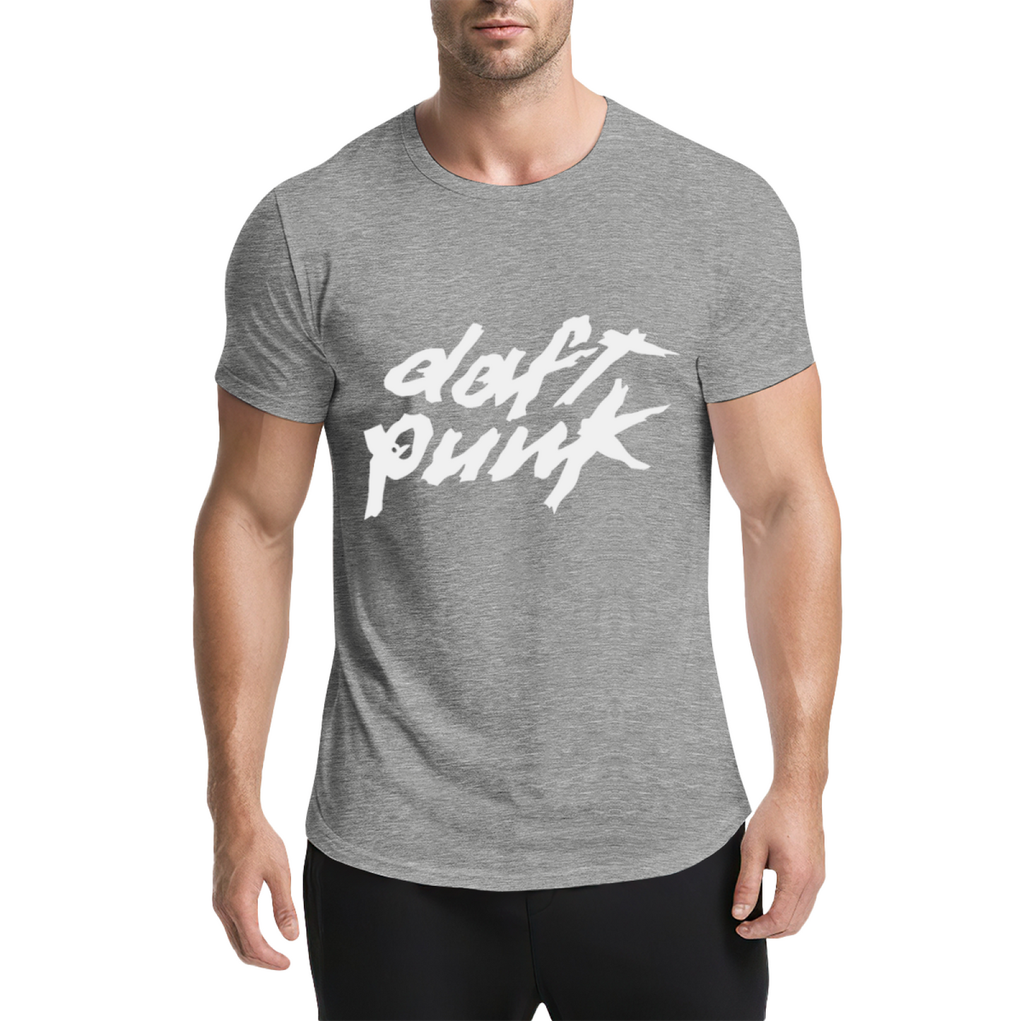 Daft Punk Band Graffiti Red Graphic Tee, EDM Fan Retro Streetwear T-Shirt