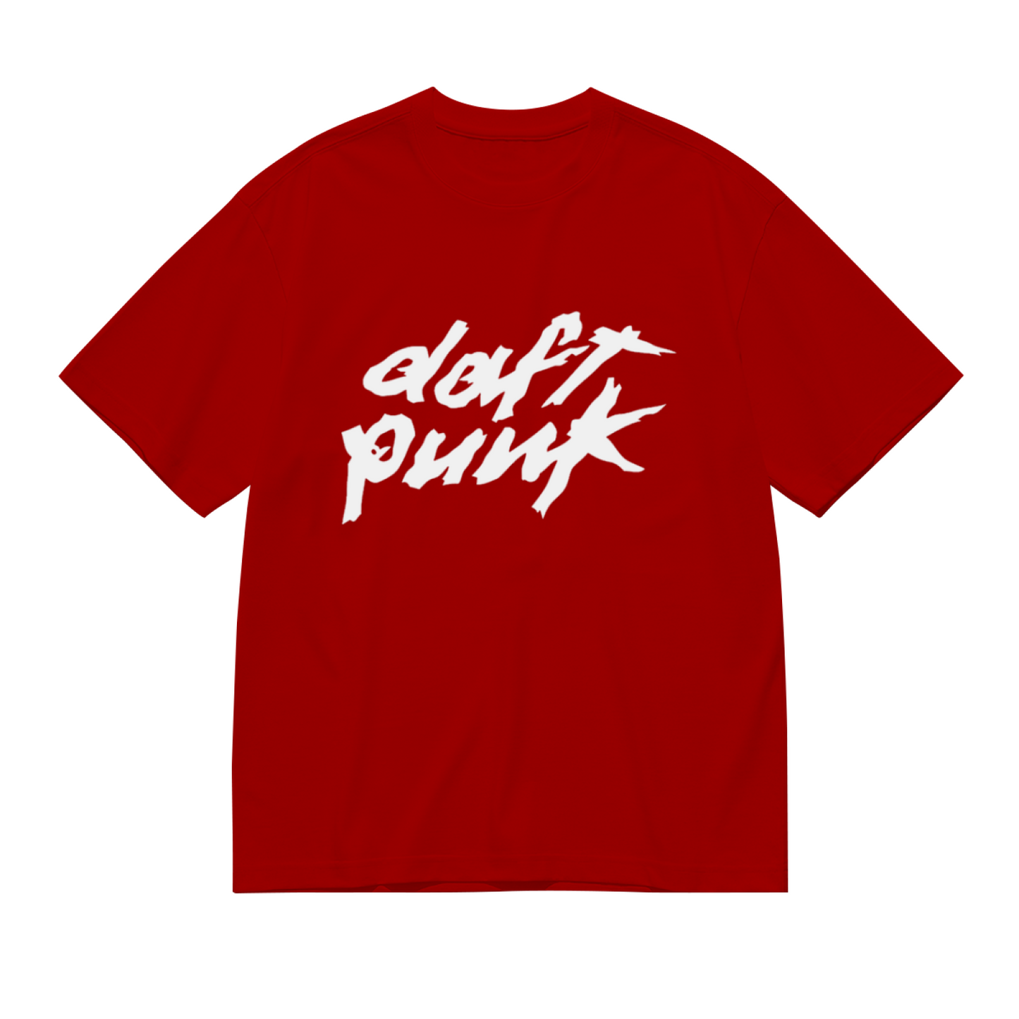 Daft Punk Band Graffiti Red Graphic Tee, EDM Fan Retro Streetwear T-Shirt