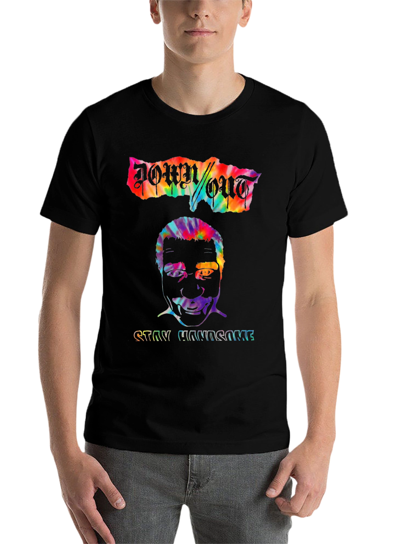 Down/Out Stay Handsome Graphic Tee - Mens Black T-Shirt