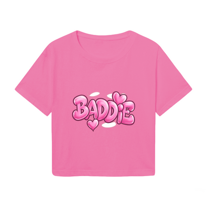 Bubble Graffiti Baddie Heart Hot Pink Y2K  Tee