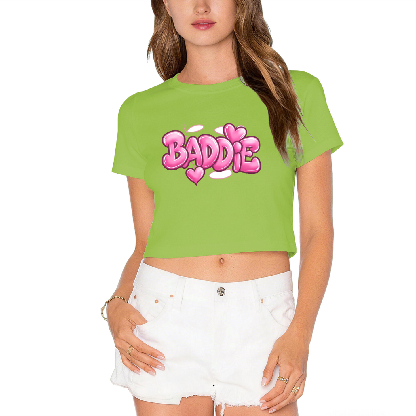 Bubble Graffiti Baddie Heart Hot Pink Y2K  Tee