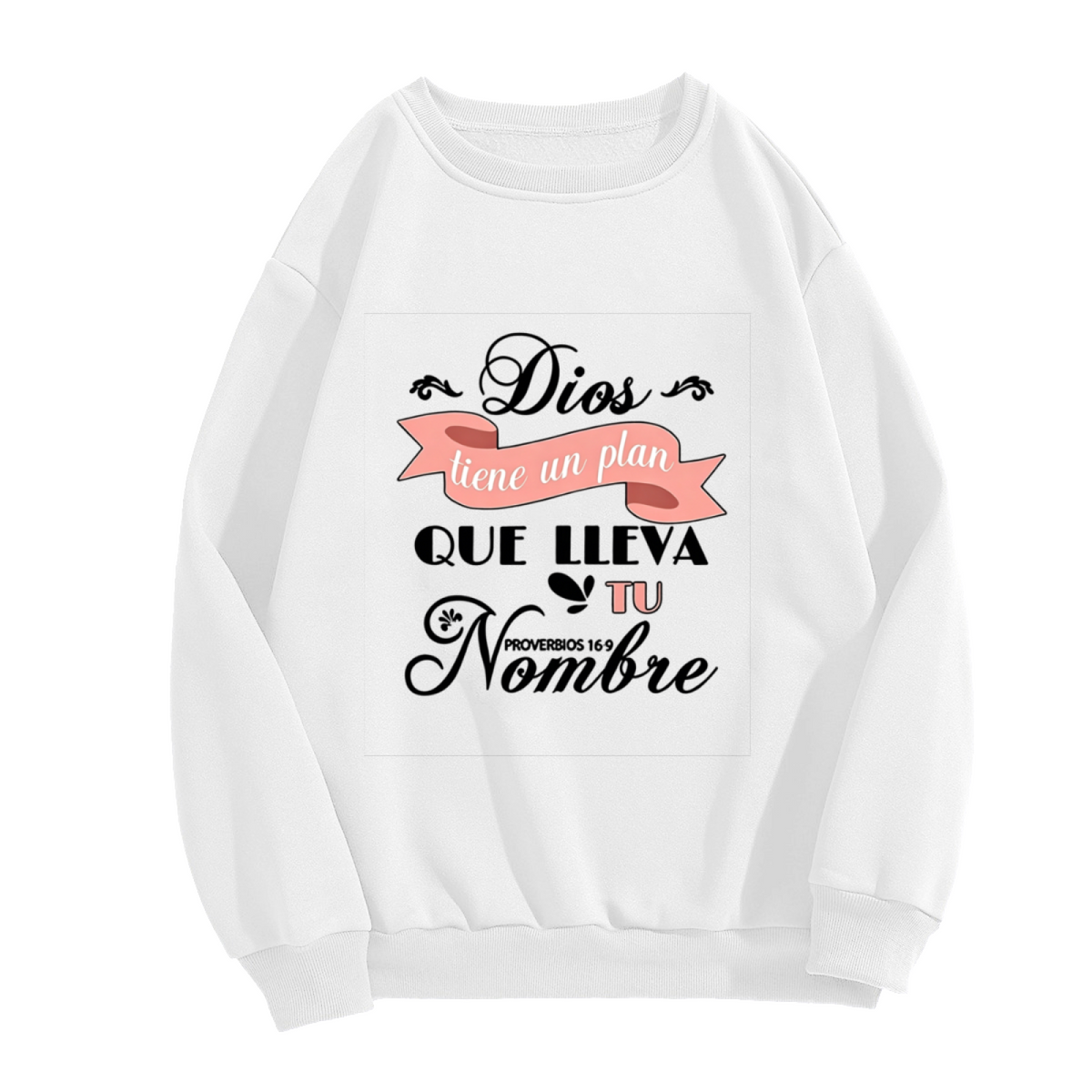 Inspirational Spanish Faith Quote Graphic Crewneck Sweatshirt