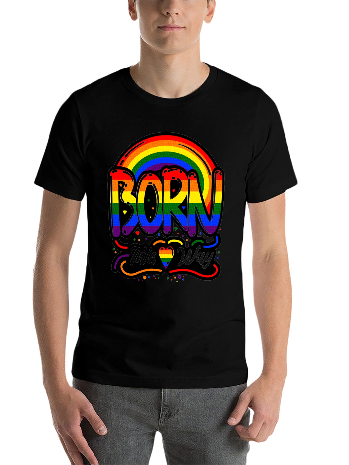 Born This Way Pride Rainbow Graphic Tee