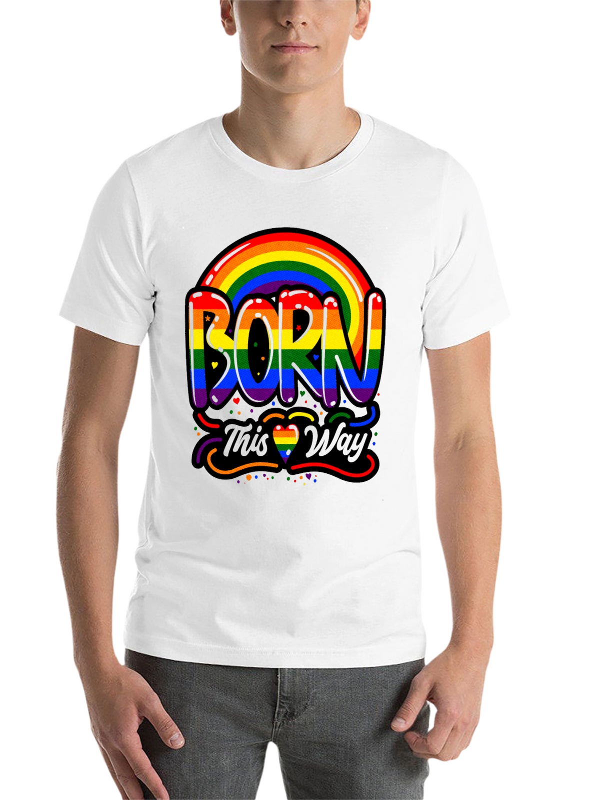 Born This Way Pride Rainbow Graphic Tee