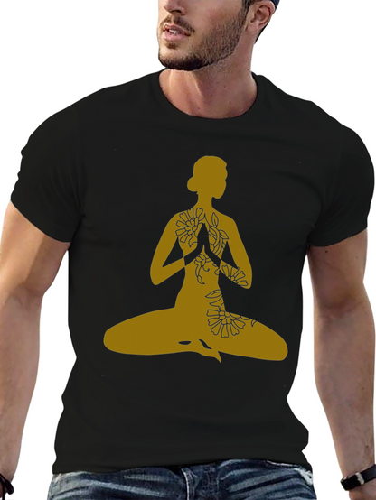 Yoga Pose T-Shirt - Black Meditative Graphic Tee