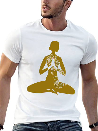 Yoga Pose T-Shirt - Black Meditative Graphic Tee
