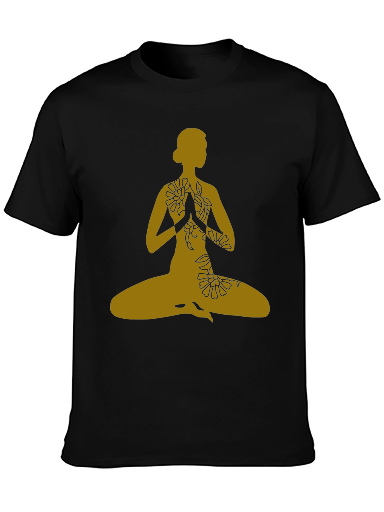 Yoga Pose T-Shirt - Black Meditative Graphic Tee
