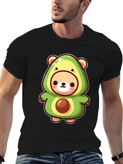 Cute Avocado Bear Black T-Shirt