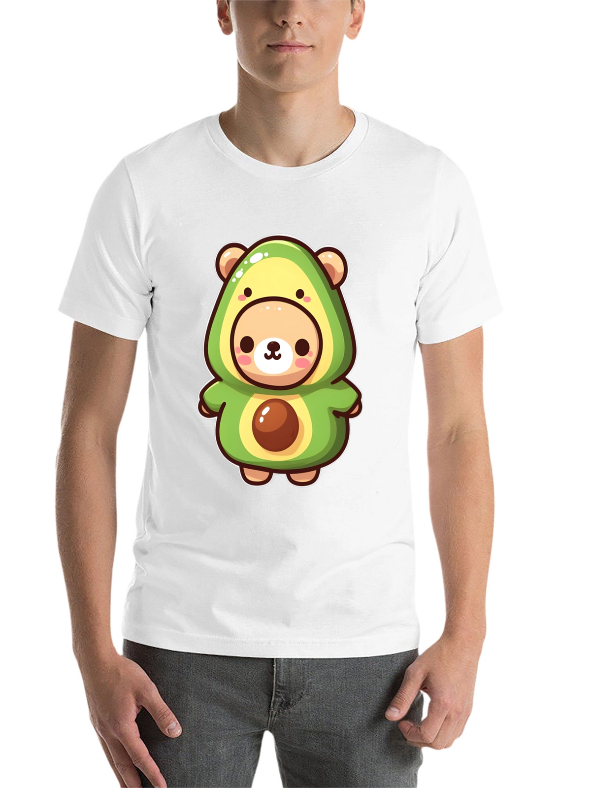 Cute Avocado Bear Black T-Shirt