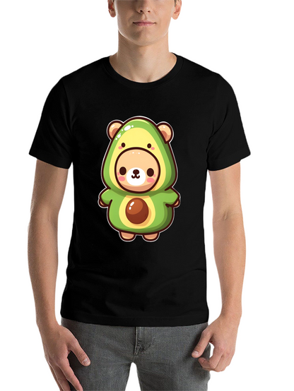 Cute Avocado Bear Black T-Shirt